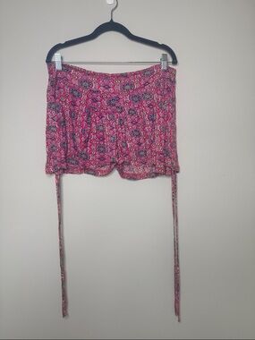 Raga Womens Pink Paisley Side Tie Shorts Beach Size Medium